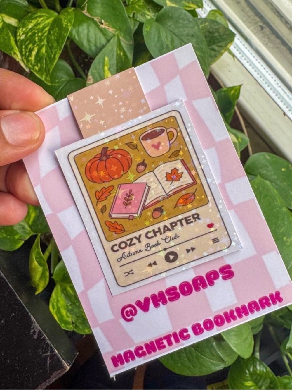1pc Cozy Chapter Magnetic Bookmark - Pink